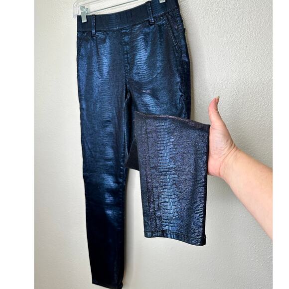 NWT Juicy Couture Navy Black Metallic Snake Print Pull On Jegging 26 - Picture 4 of 14